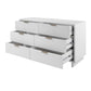 Manhattan Comfort Granville 55" Modern Double Wide Dresser With 6 Drawers In White