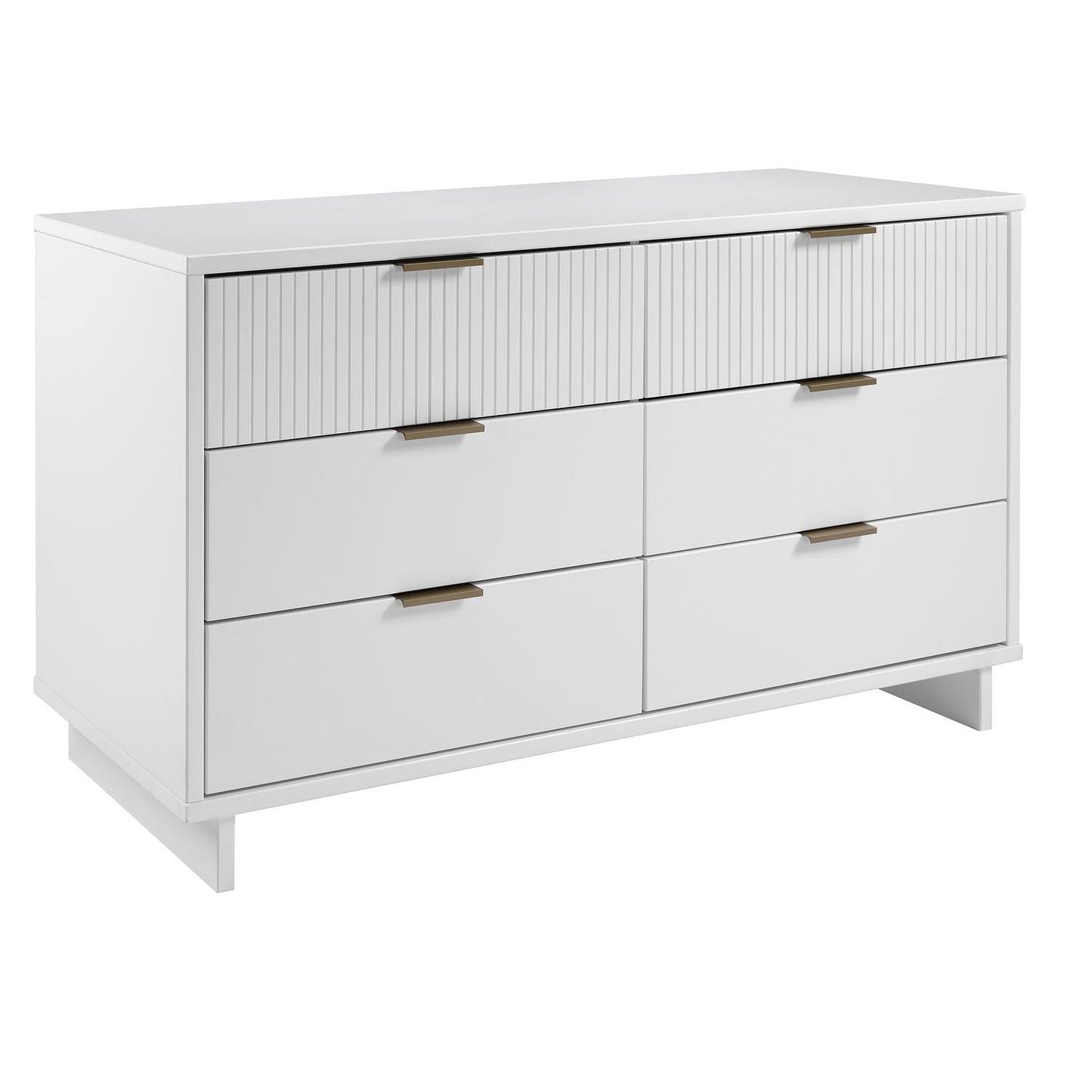 Manhattan Comfort Granville 55" Modern Double Wide Dresser With 6 Drawers In White
