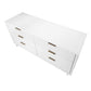 Manhattan Comfort Granville 55" Modern Double Wide Dresser With 6 Drawers In White