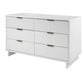 Manhattan Comfort Granville 55" Modern Double Wide Dresser With 6 Drawers In White