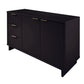 Manhattan Comfort Granville 55" Modern Sideboard With 3 Drawers In Black
