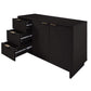 Manhattan Comfort Granville 55" Modern Sideboard With 3 Drawers In Black