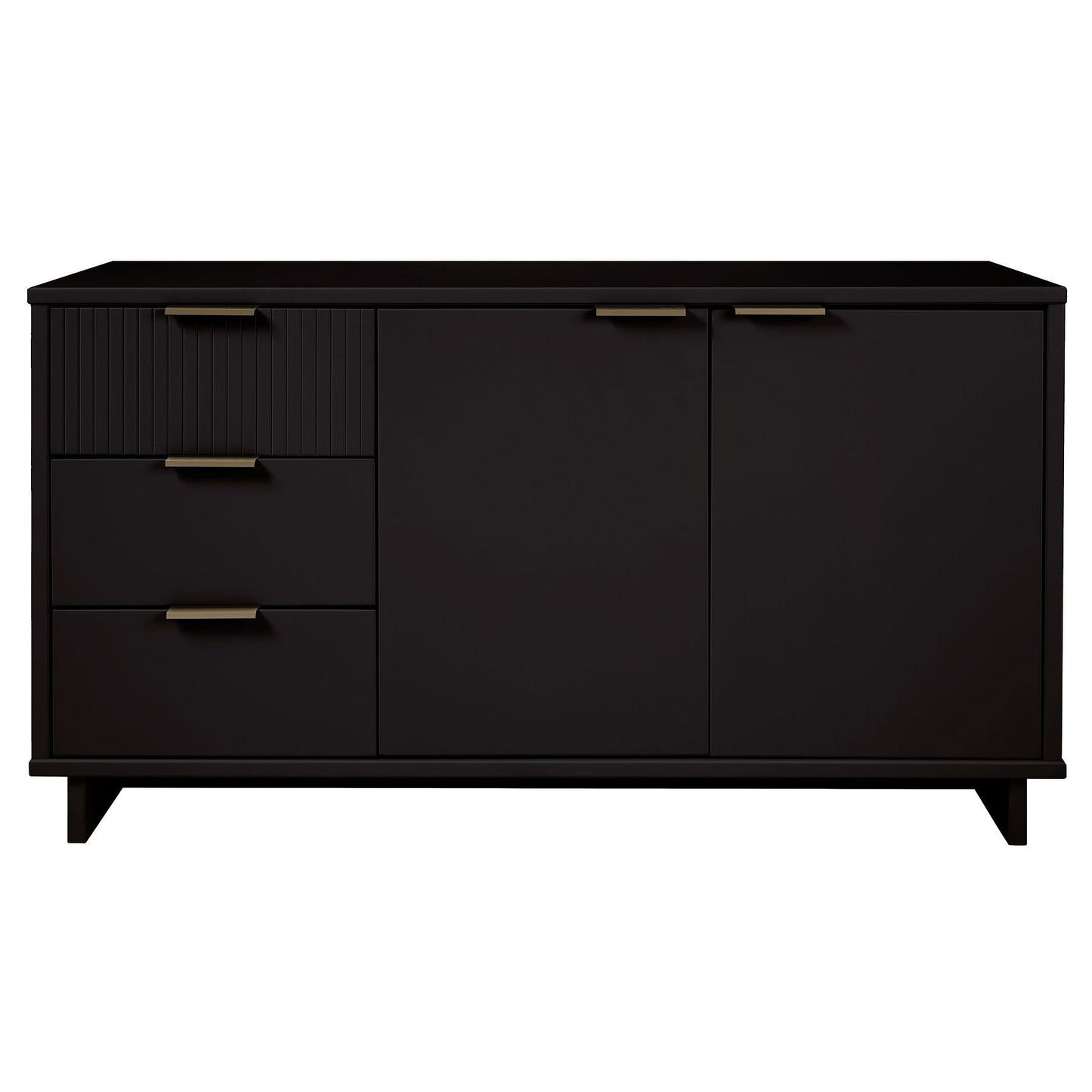 Manhattan Comfort Granville 55" Modern Sideboard With 3 Drawers In Black