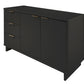 Manhattan Comfort Granville 55" Modern Sideboard With 3 Drawers In Dark Gray