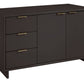 Manhattan Comfort Granville 55" Modern Sideboard With 3 Drawers In Dark Gray