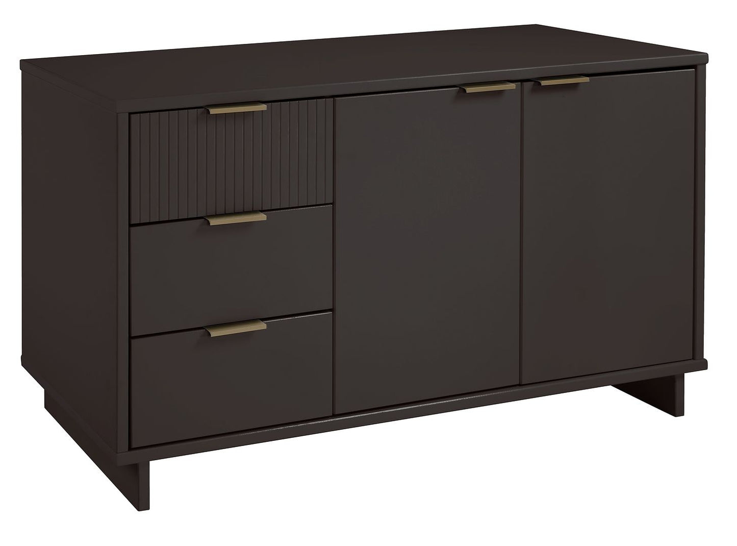 Manhattan Comfort Granville 55" Modern Sideboard With 3 Drawers In Dark Gray