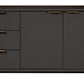 Manhattan Comfort Granville 55" Modern Sideboard With 3 Drawers In Dark Gray