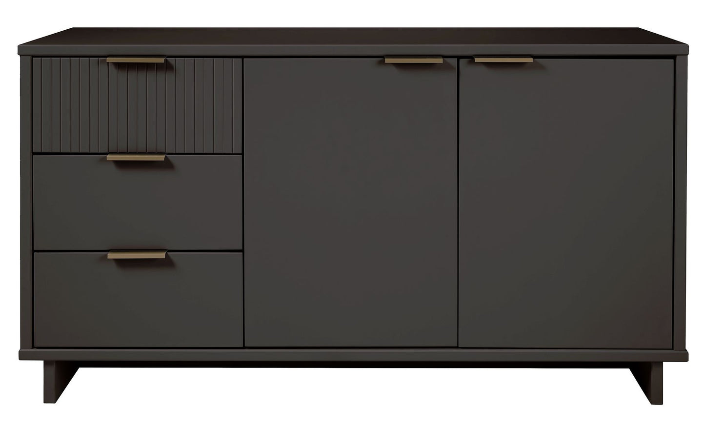 Manhattan Comfort Granville 55" Modern Sideboard With 3 Drawers In Dark Gray