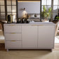 Manhattan Comfort Granville 55" Modern Sideboard With 3 Drawers In Light Gray