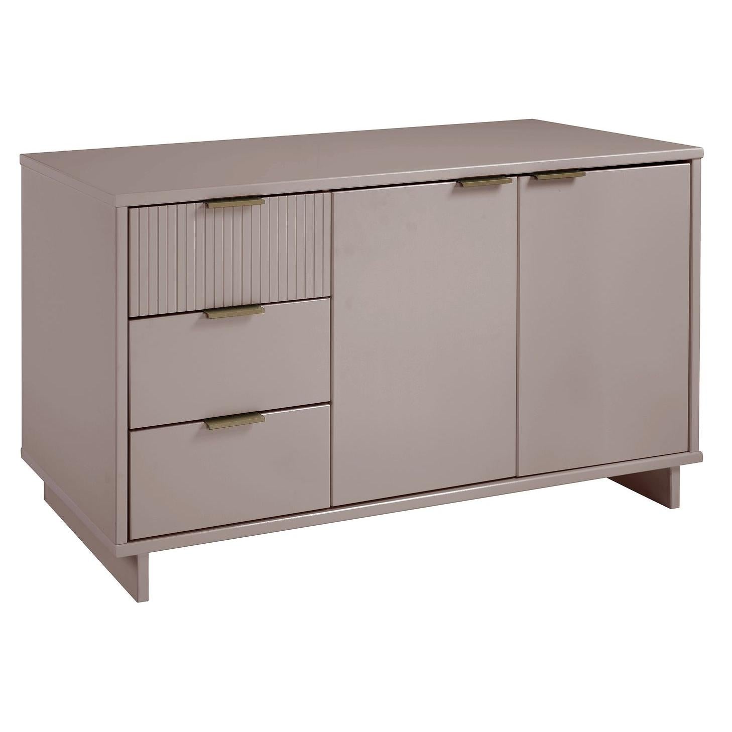 Manhattan Comfort Granville 55" Modern Sideboard With 3 Drawers In Light Gray