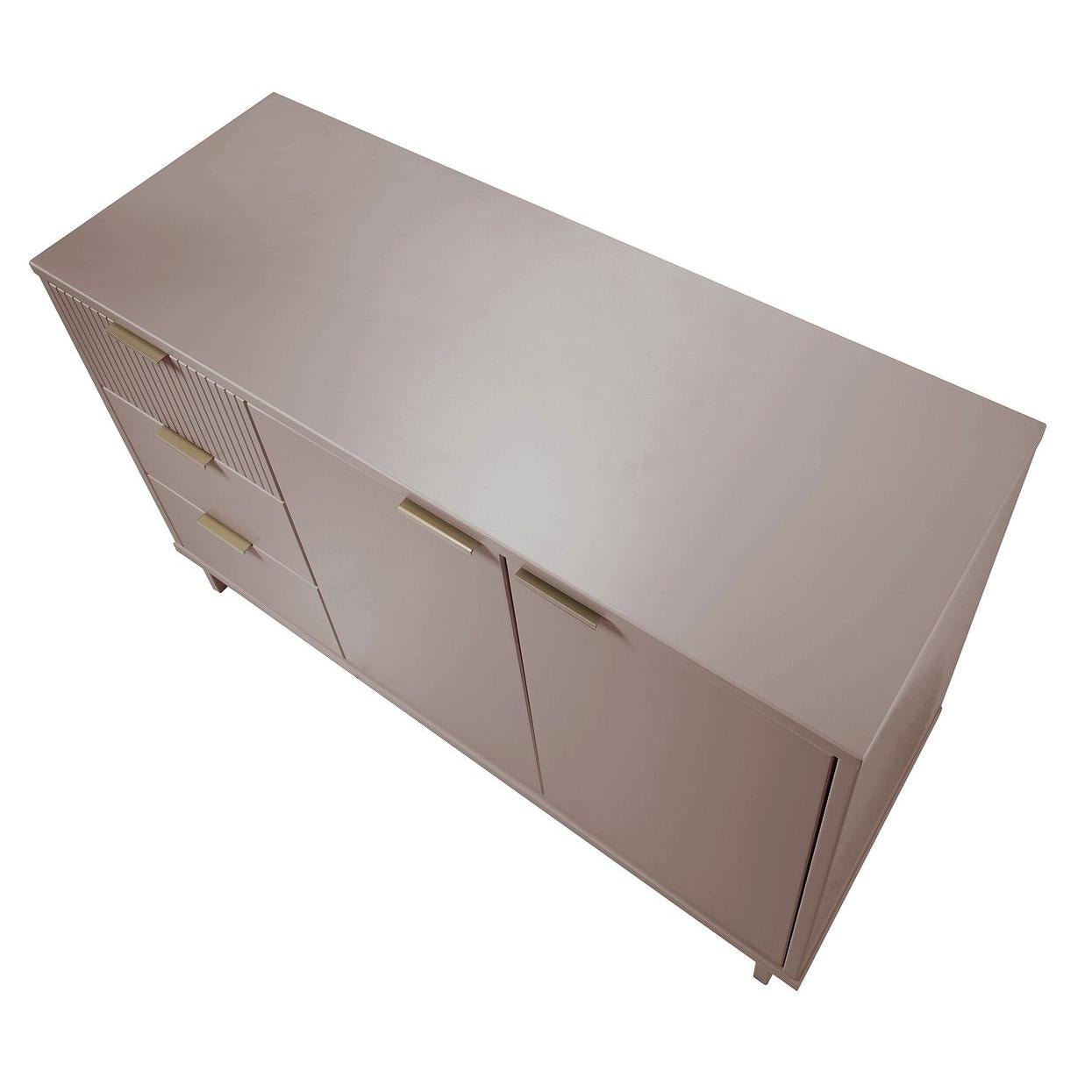 Manhattan Comfort Granville 55" Modern Sideboard With 3 Drawers In Light Gray