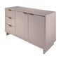 Manhattan Comfort Granville 55" Modern Sideboard With 3 Drawers In Light Gray