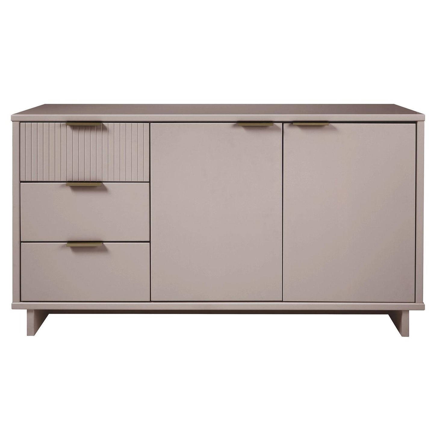 Manhattan Comfort Granville 55" Modern Sideboard With 3 Drawers In Light Gray