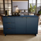 Manhattan Comfort Granville 55" Modern Sideboard With 3 Drawers In Midnight Blue
