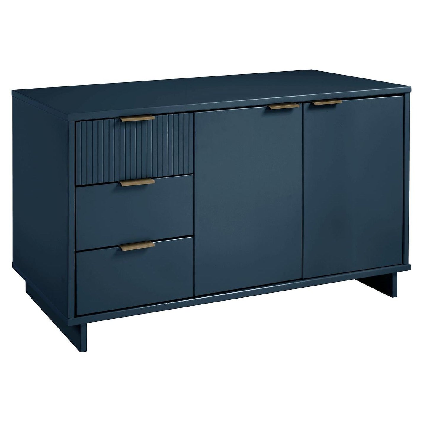 Manhattan Comfort Granville 55" Modern Sideboard With 3 Drawers In Midnight Blue