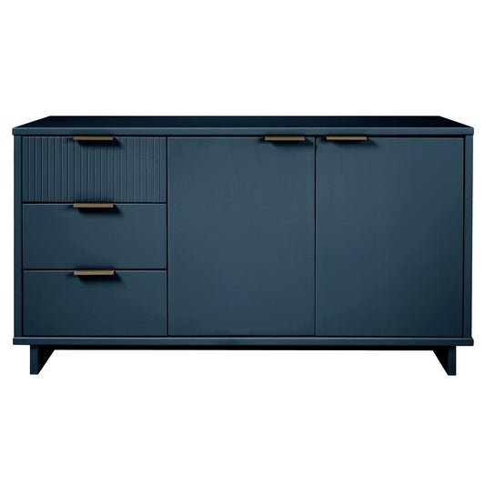 Manhattan Comfort Granville 55" Modern Sideboard With 3 Drawers In Midnight Blue