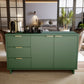 Manhattan Comfort Granville 55" Modern Sideboard With 3 Drawers In Sage Green