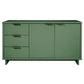 Manhattan Comfort Granville 55" Modern Sideboard With 3 Drawers In Sage Green