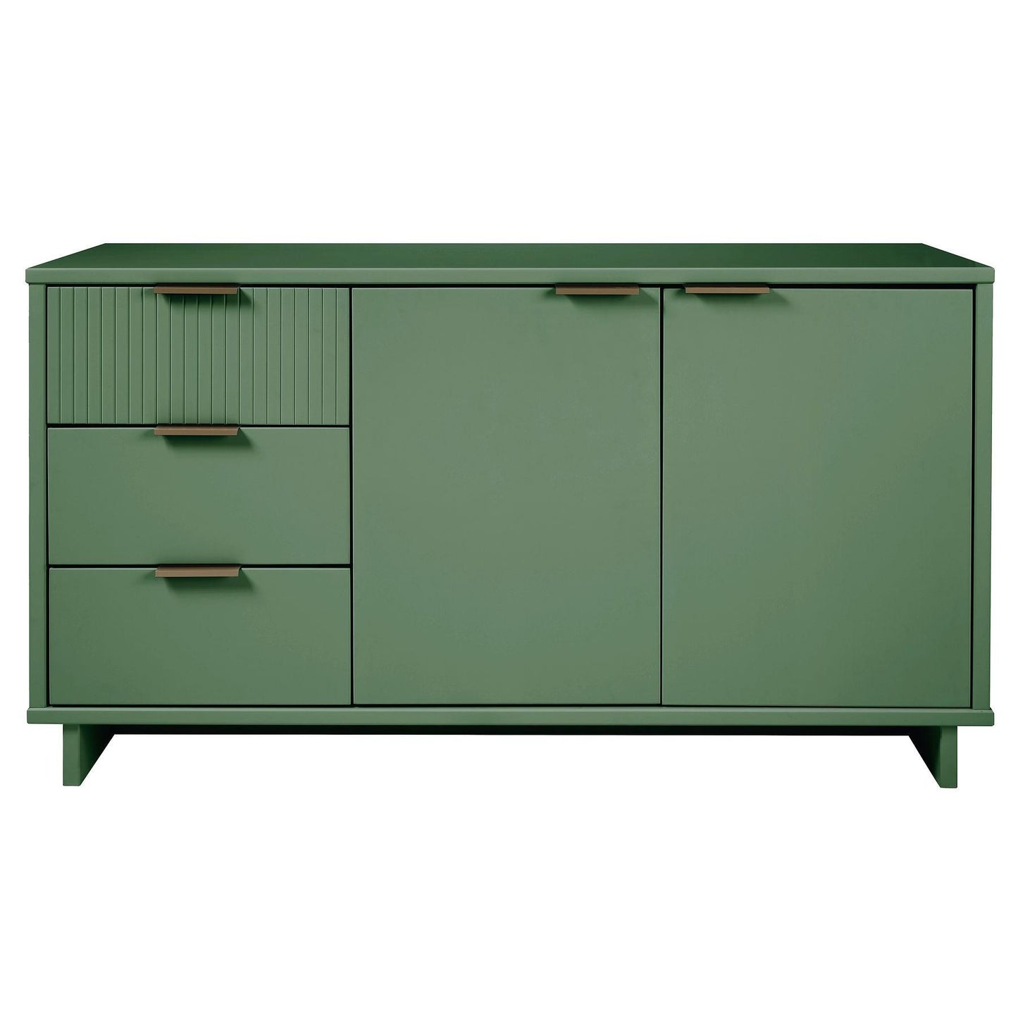 Manhattan Comfort Granville 55" Modern Sideboard With 3 Drawers In Sage Green