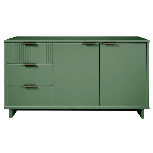 Manhattan Comfort Granville 55" Modern Sideboard With 3 Drawers In Sage Green