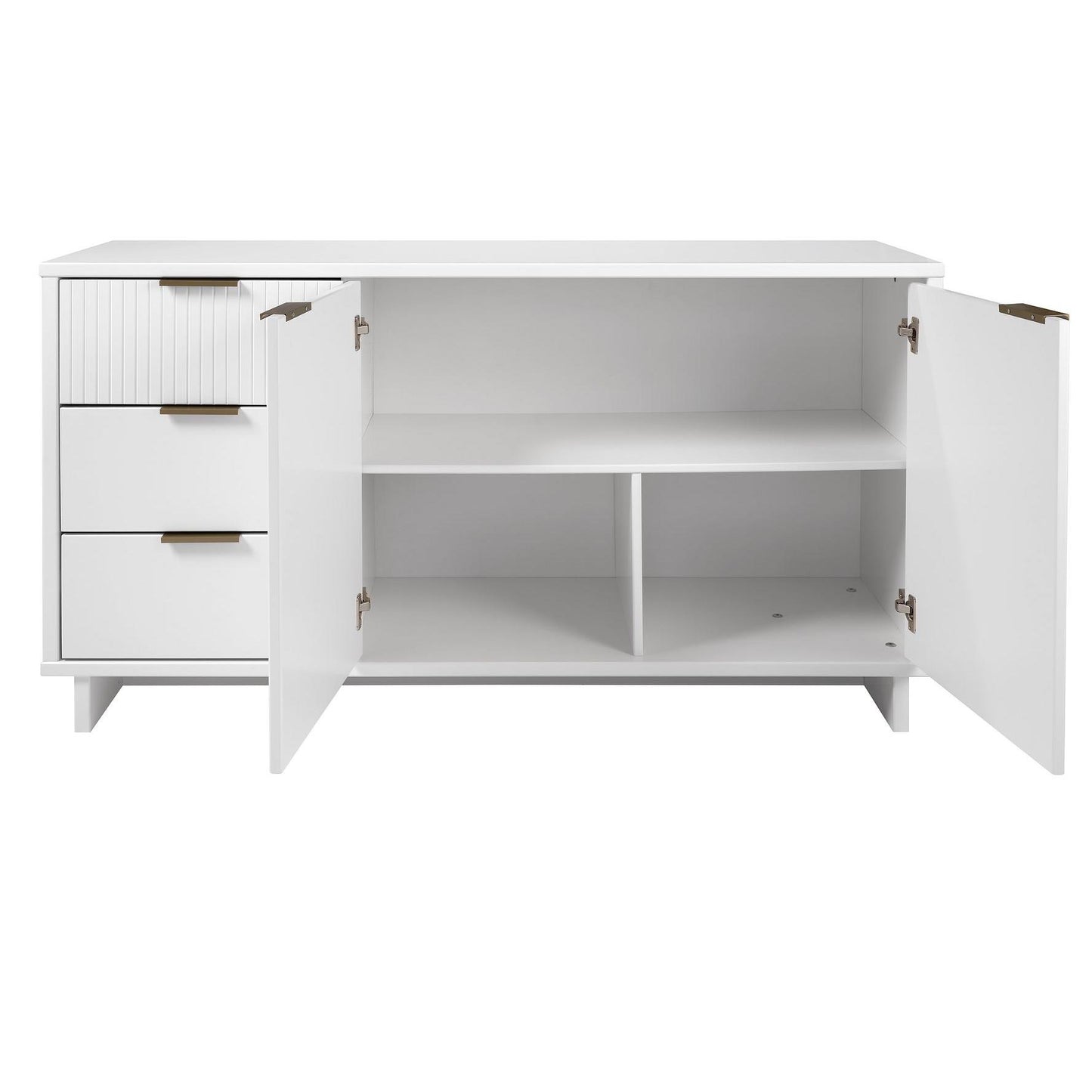 Manhattan Comfort Granville 55" Modern Sideboard With 3 Drawers In White