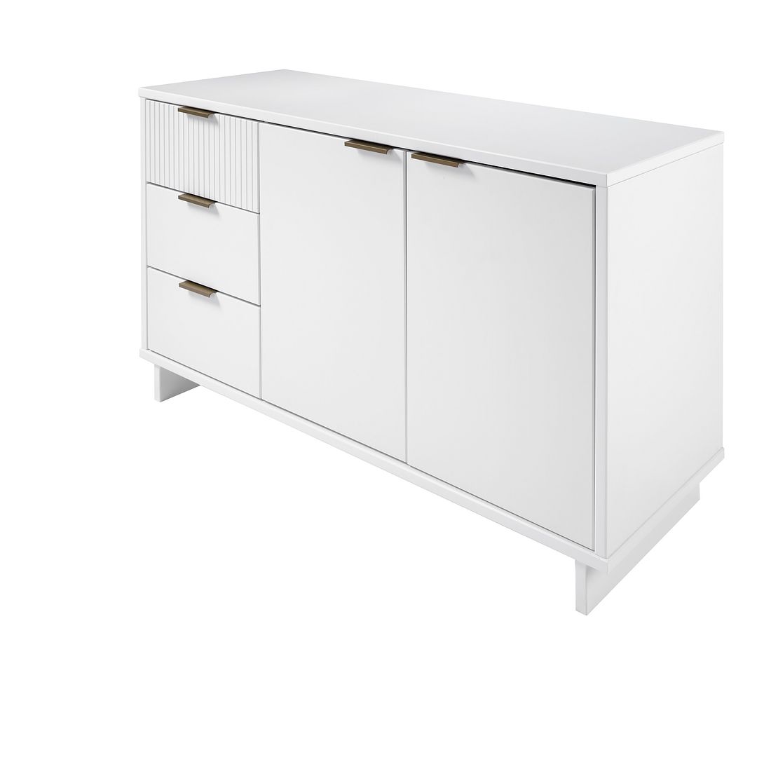 Manhattan Comfort Granville 55" Modern Sideboard With 3 Drawers In White