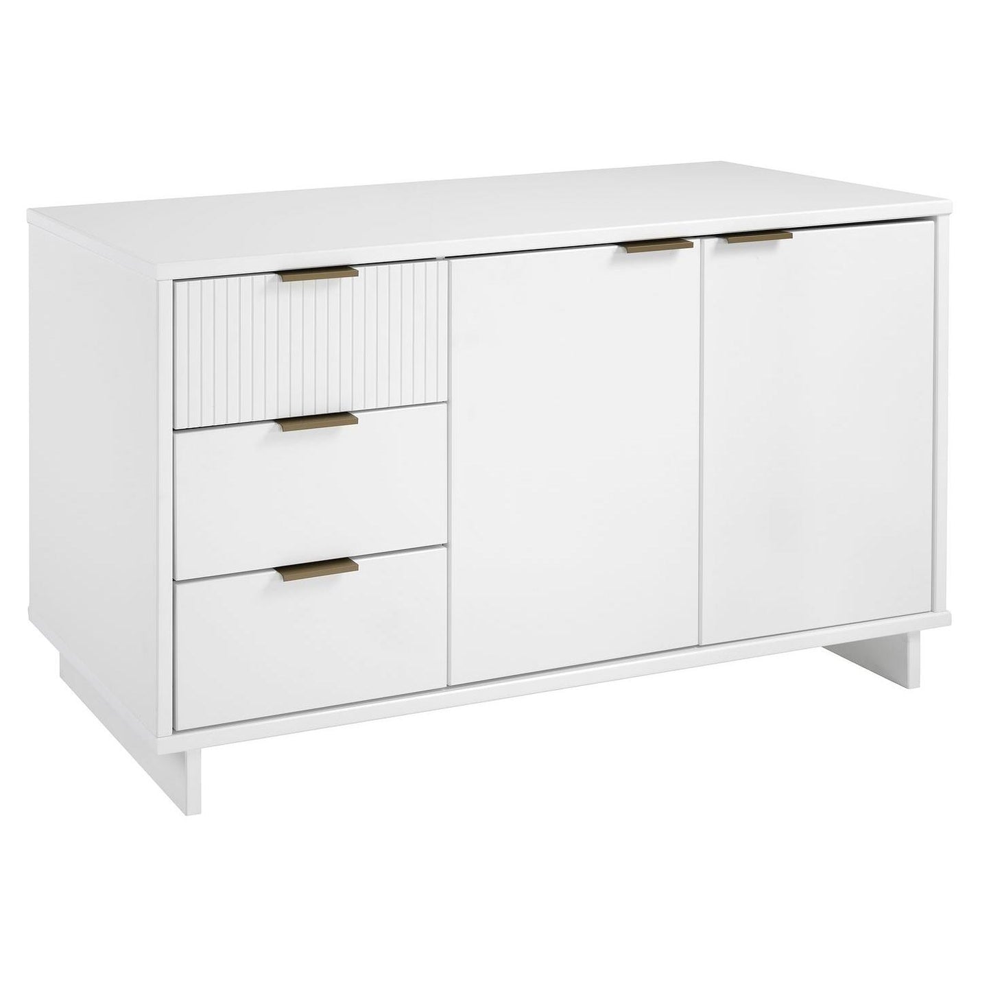 Manhattan Comfort Granville 55" Modern Sideboard With 3 Drawers In White