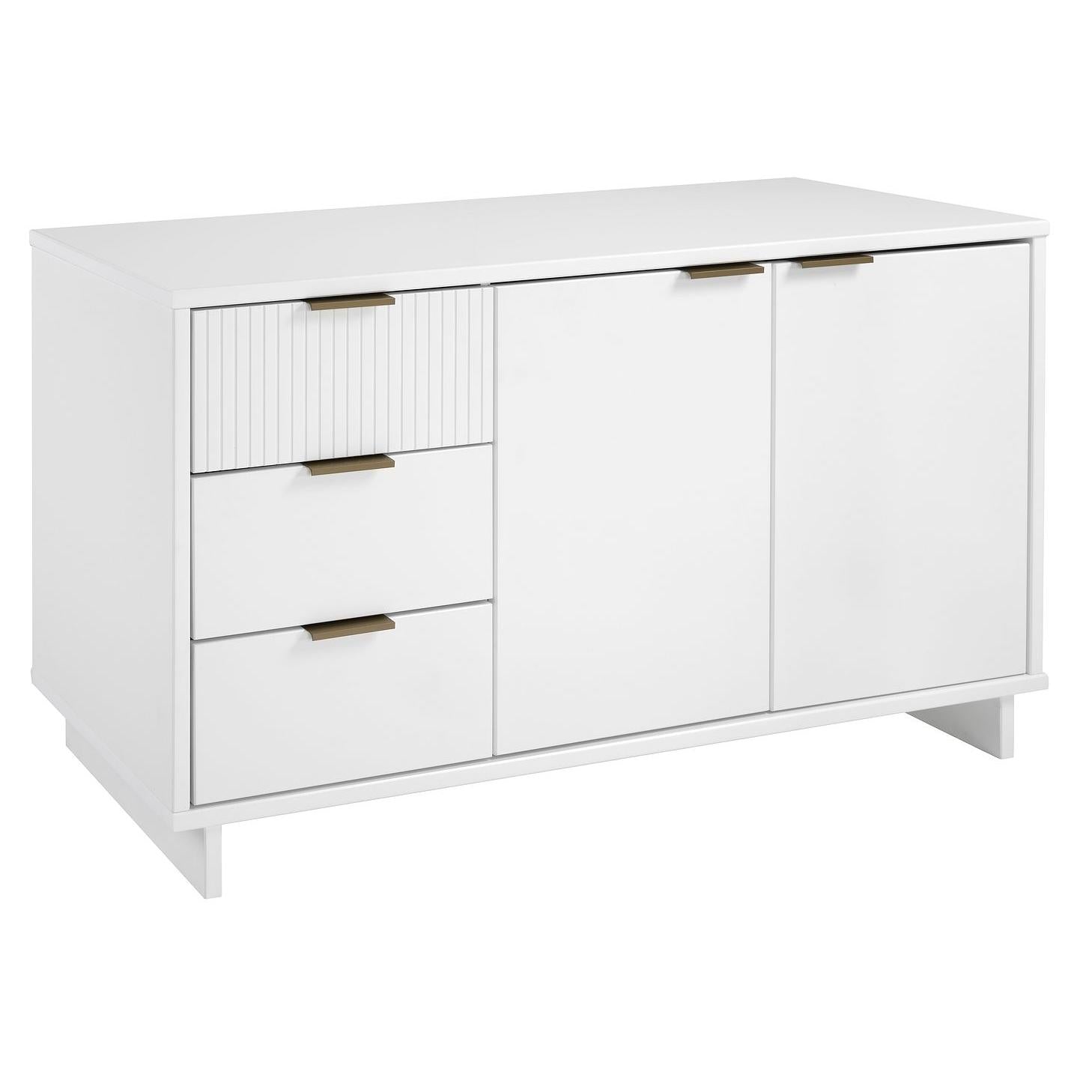 Manhattan Comfort Granville 55" Modern Sideboard With 3 Drawers In White