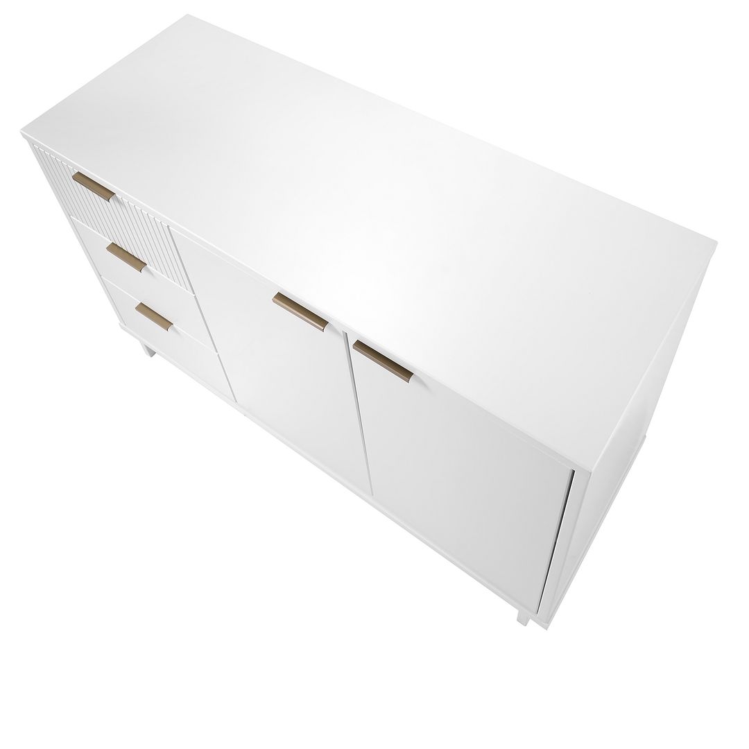 Manhattan Comfort Granville 55" Modern Sideboard With 3 Drawers In White