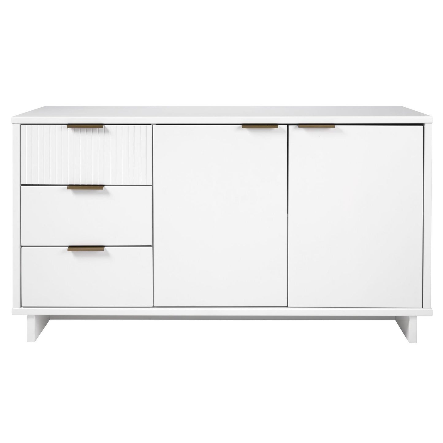 Manhattan Comfort Granville 55" Modern Sideboard With 3 Drawers In White