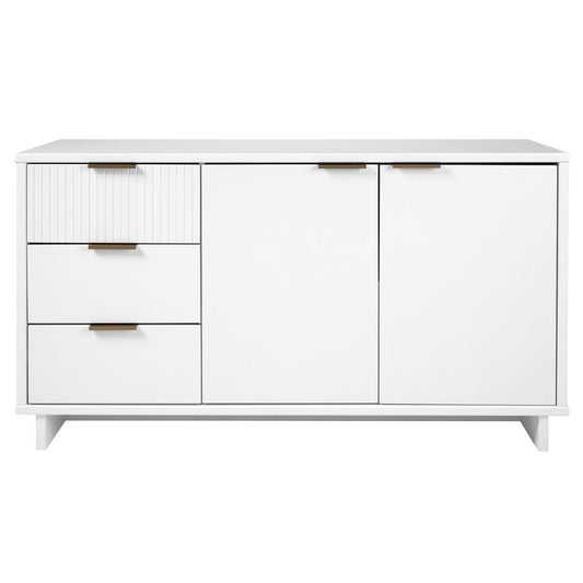Manhattan Comfort Granville 55" Modern Sideboard With 3 Drawers In White