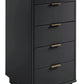 Manhattan Comfort Granville Tall 24" Modern Narrow Dresser With 5 Drawers In Dark Gray