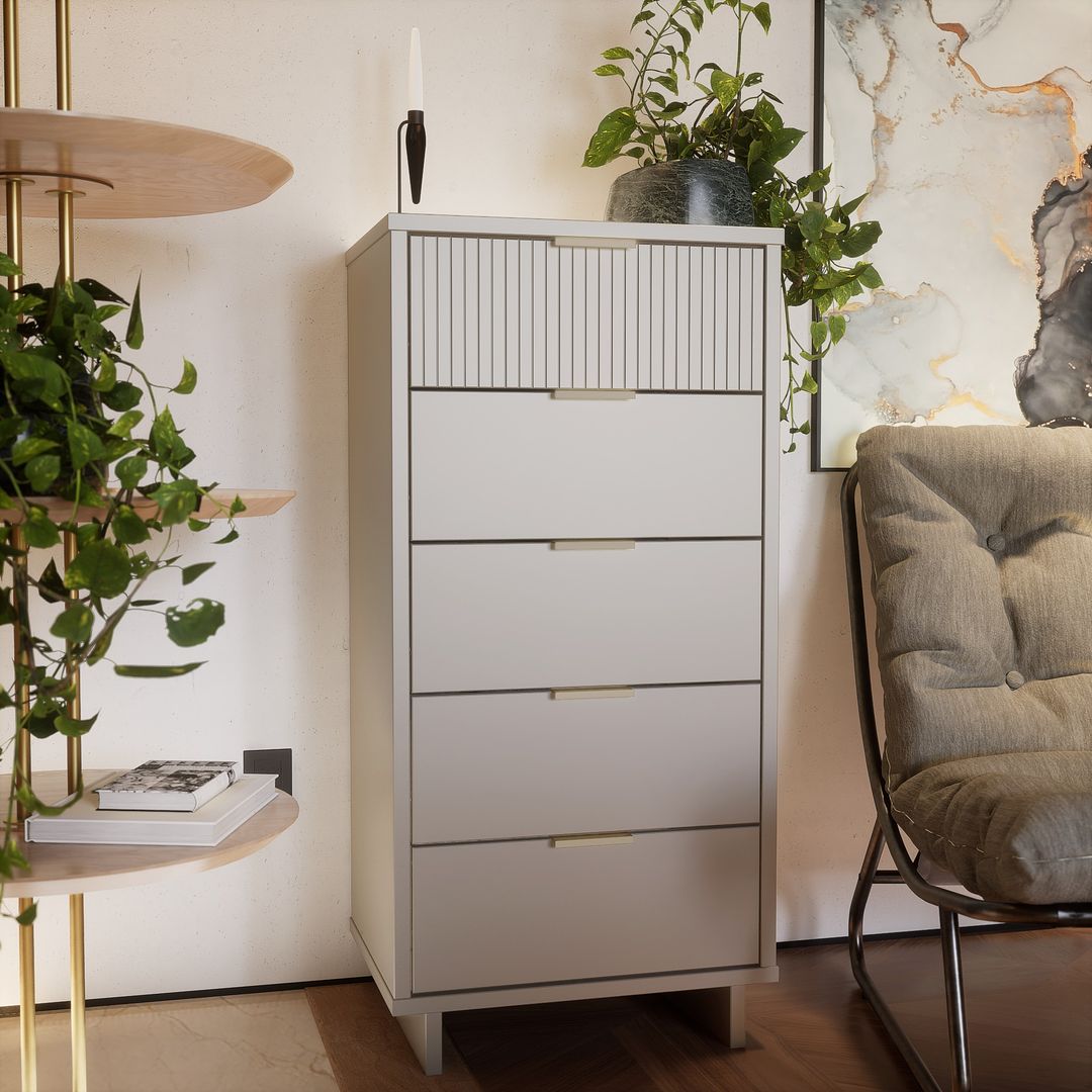 Manhattan Comfort Granville Tall 24" Modern Narrow Dresser With 5 Draw Kitchen Oasis Manhattan Comfort Granville Tall 24" Modern Narrow Dresser With 5 Draw Kitchen Oasis