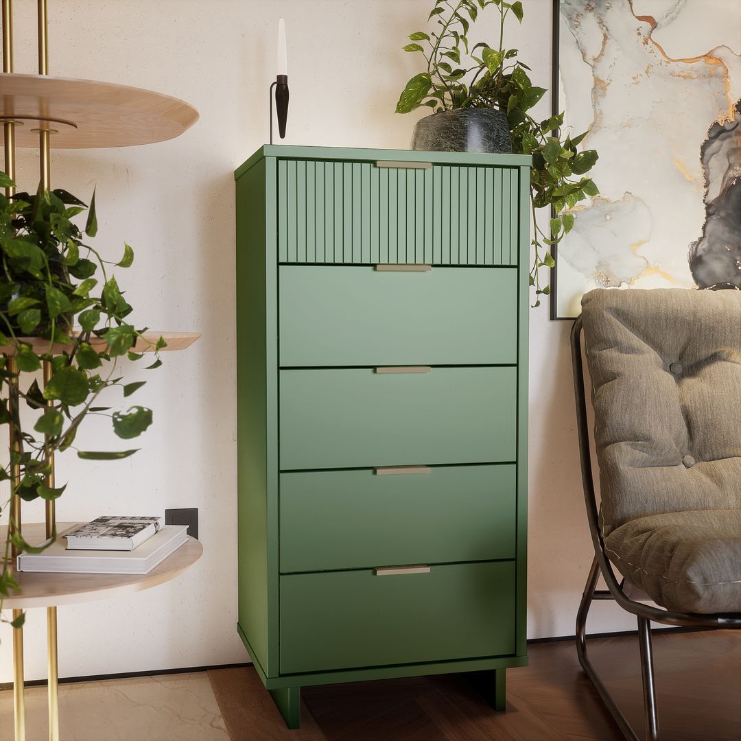 Manhattan Comfort Granville Tall 24" Modern Narrow Dresser With 5 Draw Kitchen Oasis Manhattan Comfort Granville Tall 24" Modern Narrow Dresser With 5 Draw Kitchen Oasis