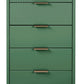 Manhattan Comfort Granville Tall 24" Modern Narrow Dresser With 5 Drawers In Sage Green