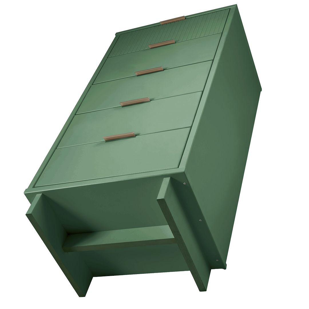 Manhattan Comfort Granville Tall 24" Modern Narrow Dresser With 5 Drawers In Sage Green