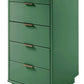 Manhattan Comfort Granville Tall 24" Modern Narrow Dresser With 5 Drawers In Sage Green