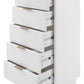 Manhattan Comfort Granville Tall 24" Modern Narrow Dresser With 5 Drawers In White