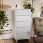 Manhattan Comfort Granville Tall 24" Modern Narrow Dresser With 5 Drawers In White