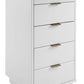 Manhattan Comfort Granville Tall 24" Modern Narrow Dresser With 5 Drawers In White