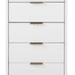 Manhattan Comfort Granville Tall 24" Modern Narrow Dresser With 5 Drawers In White