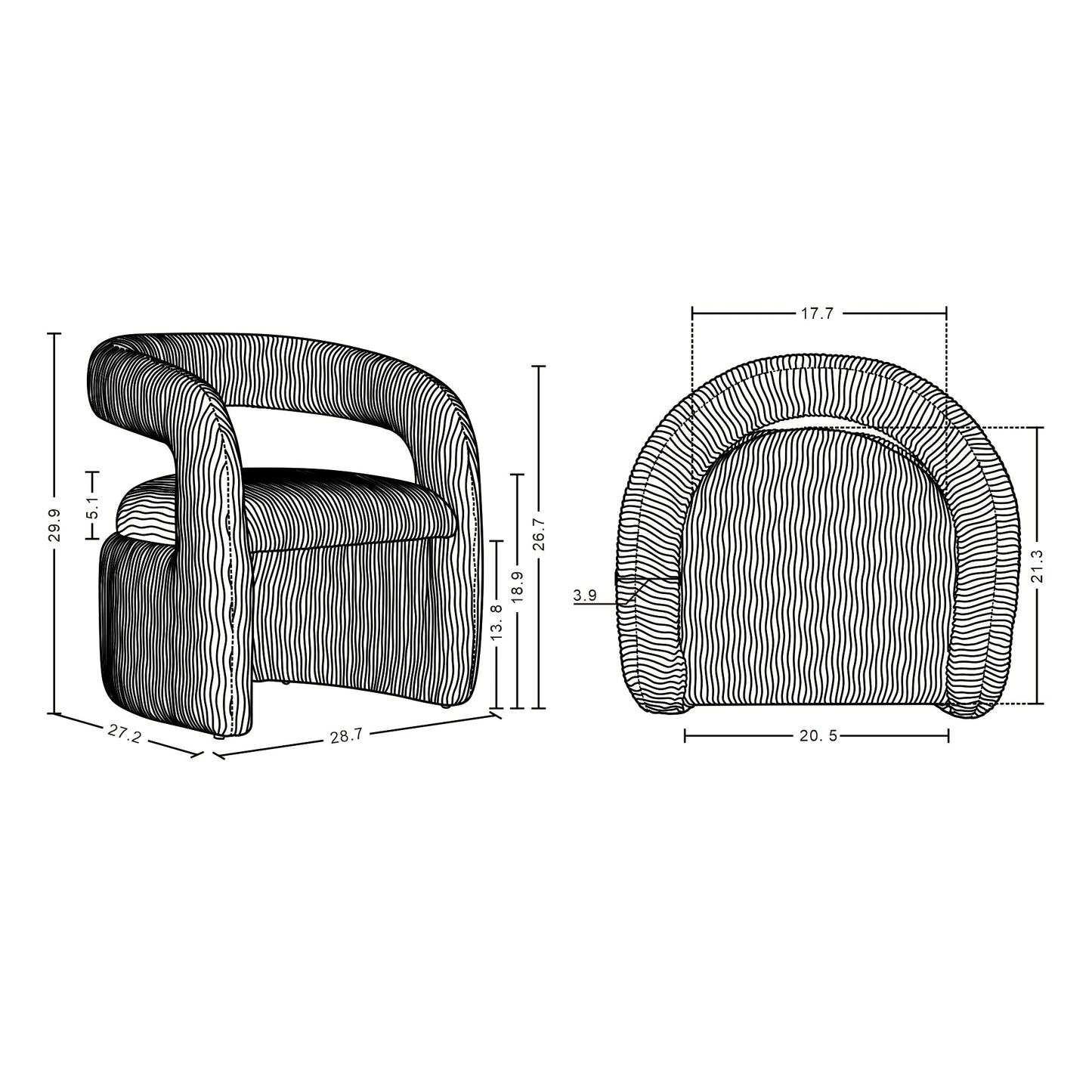 Manhattan Comfort Gray Modern Corvette Velvet Dining Chair