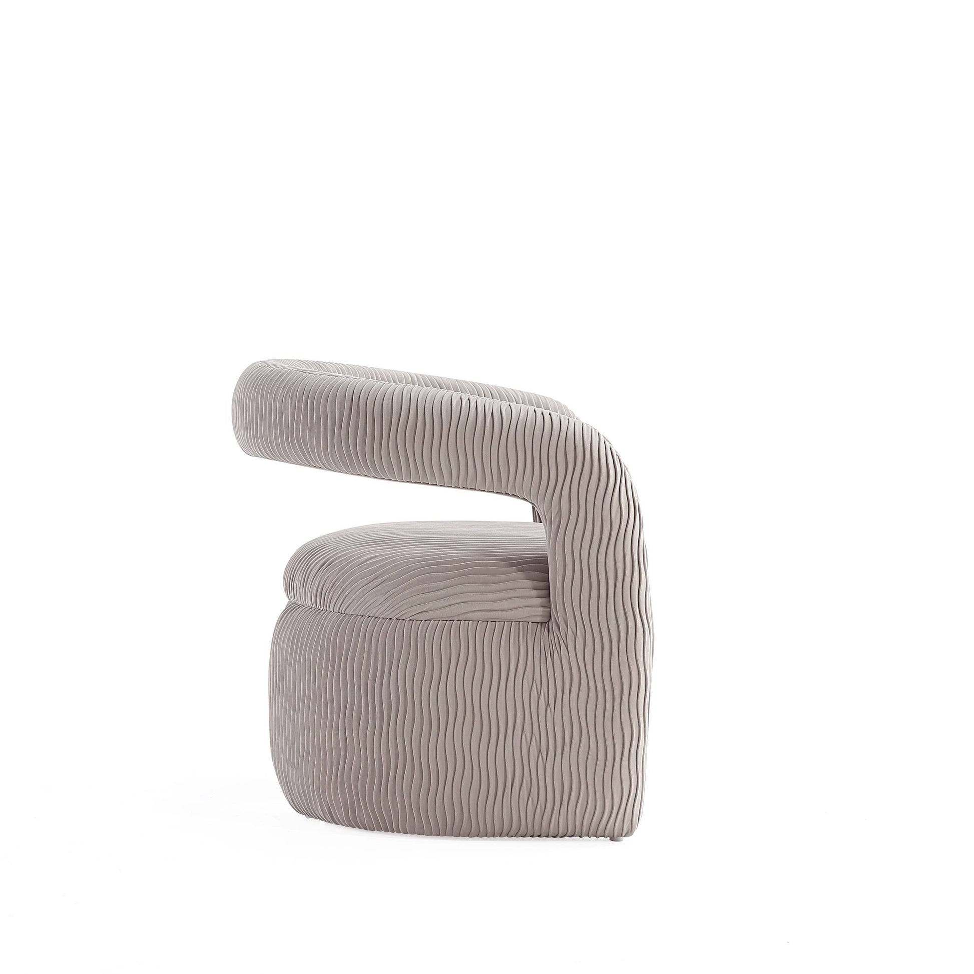Manhattan Comfort Gray Modern Corvette Velvet Dining Chair