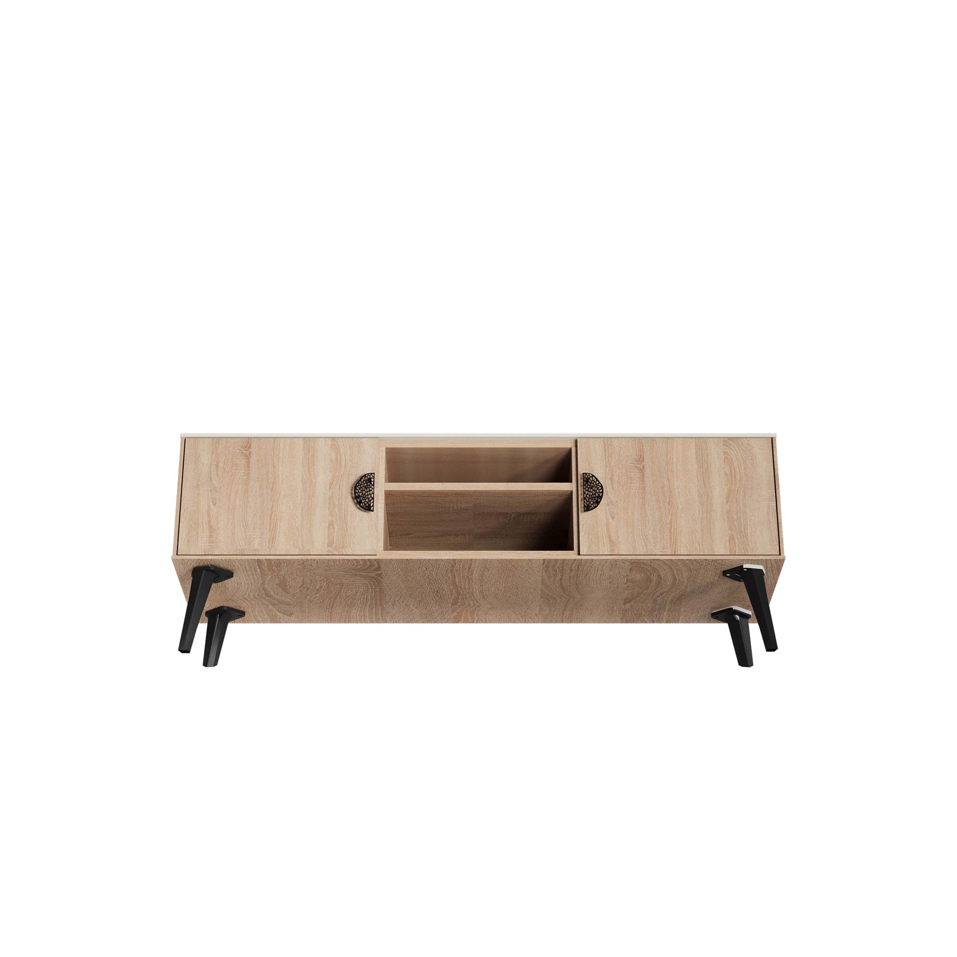 Manhattan Comfort Haley 56" Natural And Nude Mid-Century Modern TV Stand