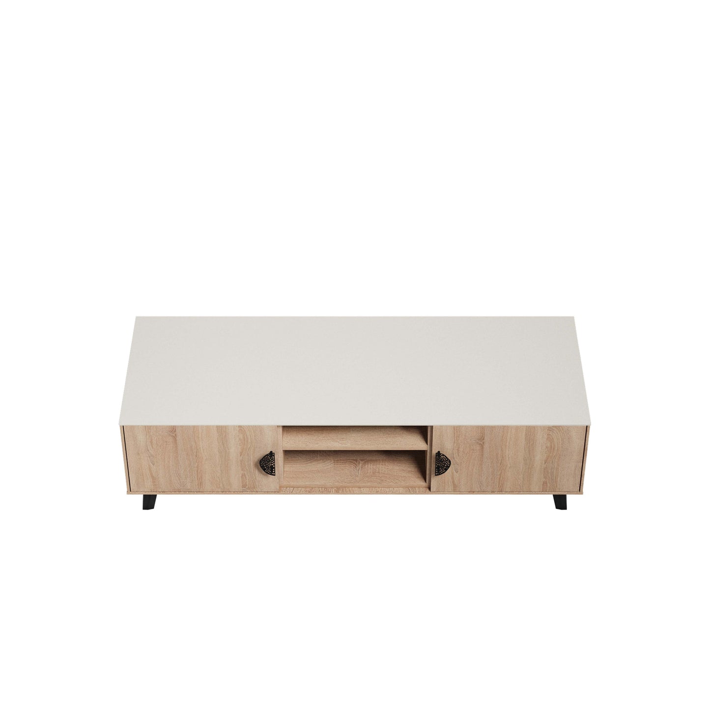 Manhattan Comfort Haley 56" Natural And Nude Mid-Century Modern TV Stand