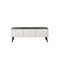 Manhattan Comfort Haley 56" White And Black Marble Mid-Century Modern TV Stand