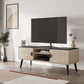Manhattan Comfort Haley 56" White And Black Marble Mid-Century Modern TV Stand