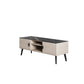 Manhattan Comfort Haley 56" White And Black Marble Mid-Century Modern TV Stand