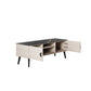 Manhattan Comfort Haley 56" White And Black Marble Mid-Century Modern TV Stand