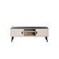 Manhattan Comfort Haley 56" White And Black Marble Mid-Century Modern TV Stand